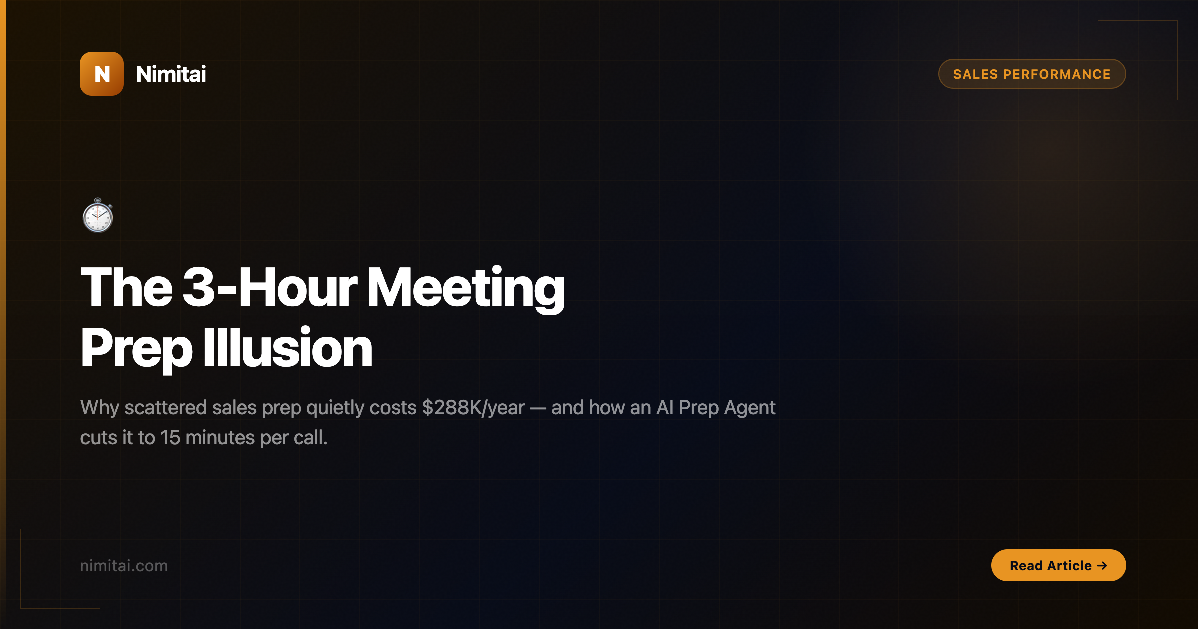 The 3-Hour Meeting Prep Illusion: Why Your Scattered Sales Prep is Costing $288K/Year